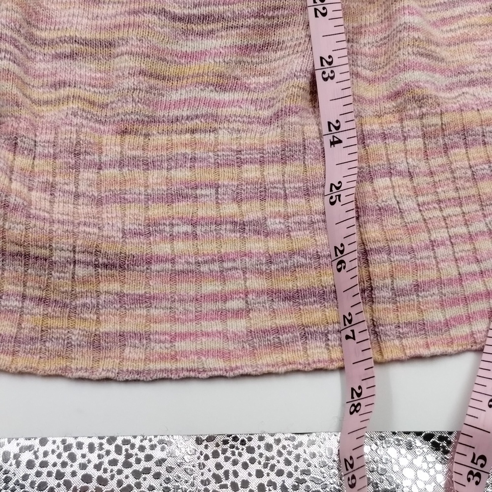 Sundance multicolor pink slub open cardigan sweater w/tiny vented sleeves large - Picture 8 of 10